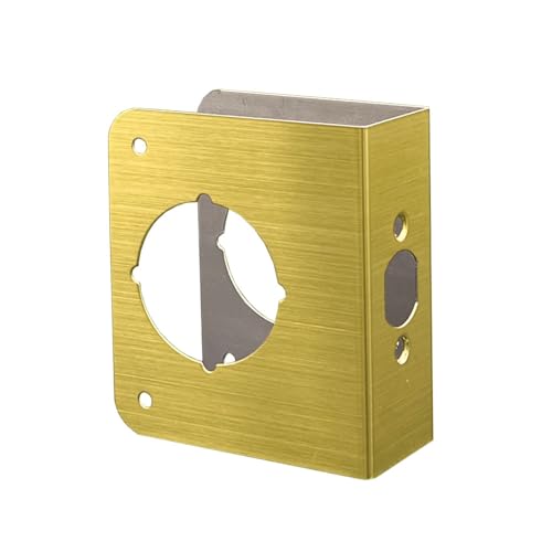 Door Guard Reinforcer 1-3/8" Thick with 2-3/8" Backset 2-1/8" Bore in Satin Brass Finish 1PC - color: K9008 Satin Brass