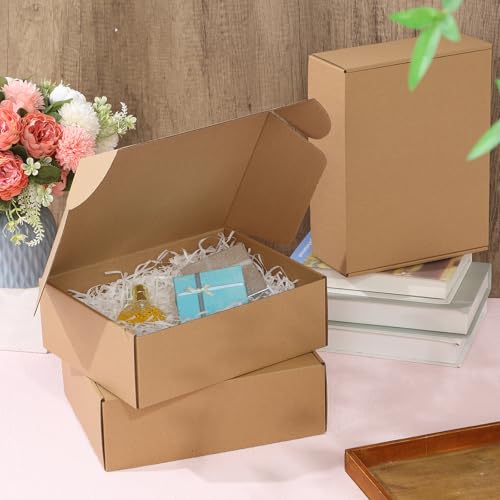 Qilery 100 Pcs 12x9x4'' Shipping Boxes Corrugated - size: 12 x 9 x 4 inches