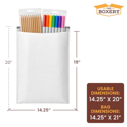 The Boxery 14.25x20" #7 Poly Bubble Mailers 50 Pack, Padded Envelopes, Self Seal, Waterproof Shipping Bags for Shipping & Packaging - size: #7 14.25x20'' (50)