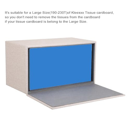 Sumnacon Tissue Box Cover Rectangle Linen Tissue Box Holder,Magnetic Bottom - color: Beige, size: Large