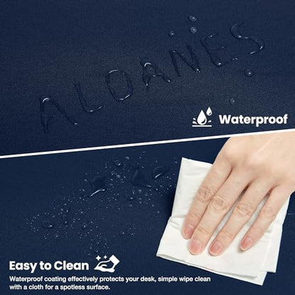 ALOANES Non-Slip Extended Mouse Pad Office&Home Desk Mat Stitched Edge - color: Navy, size: 35.4L x 15.7W inches
