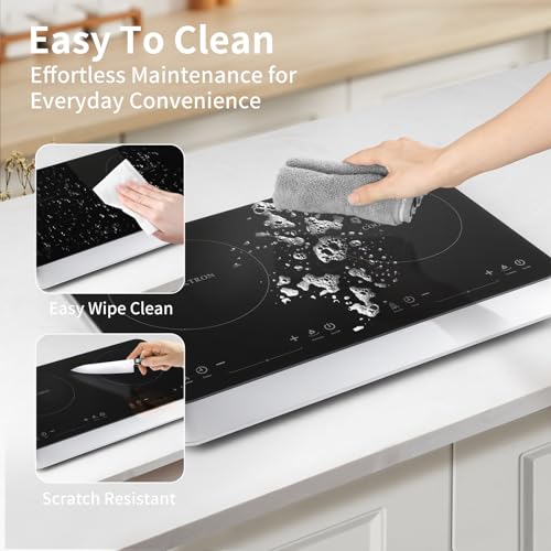 COOKTRON Portable Induction Cooktop 2 Burner, 1800W with Booster - size: Double Induction Cooktop with Touch Control