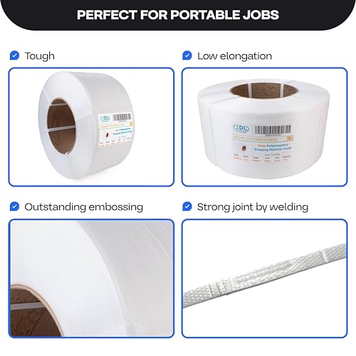 IDL Packaging 5 mm x 24000' Polypropylene (PP) Strapping Roll, USA-Made - size: Machine, 1/5"x24000'
