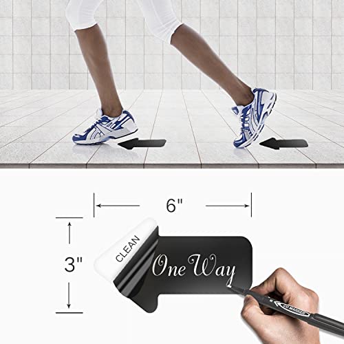 EVQ Black Arrow Floor Sticker Tape 3 x 6 Inch Directional Vinyl 200 PCS - color: Black, size: 3"×6"