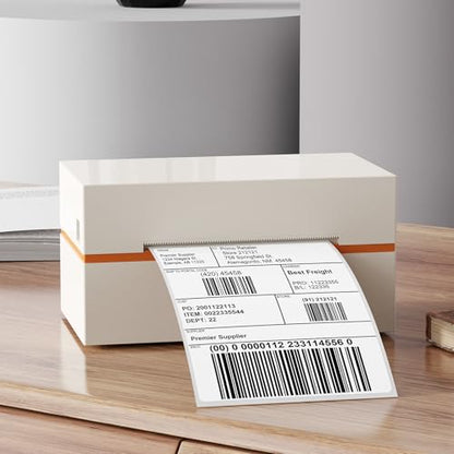 White Thermal Labels 4 × 6 Inch Waterproof Vinyl Stickers 250 PCS - color: White