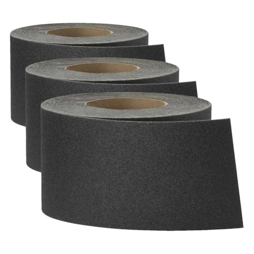 3M Safety-Walk Slip Resistant Tape Heavy Duty, Black, 4-Inch by 6-Foot Roll, 7733 (Pack of 3) - size: 4 Inch (Pack of 3)