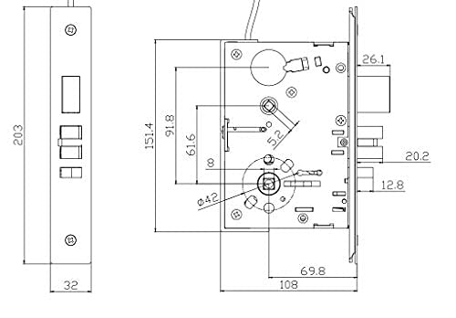Commercial Mortise Lock Meet Ansi Grade 1 with Cylinder and Thumbturn for Entry Door - color: Escutcheon/entry function