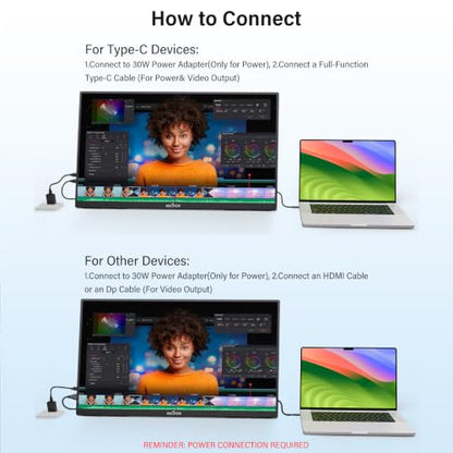 InnoView Large Portable Monitor 23.8inch FHD 1080P 100Hz USB-C,HDMI,DP Computer Display 100% sRGB 1500:1 Contrast Ratio IPS W/180°Adjustable DC Eyes Care Stand for Laptop PC MAC Phone PS4 Xbox Switch - color: black