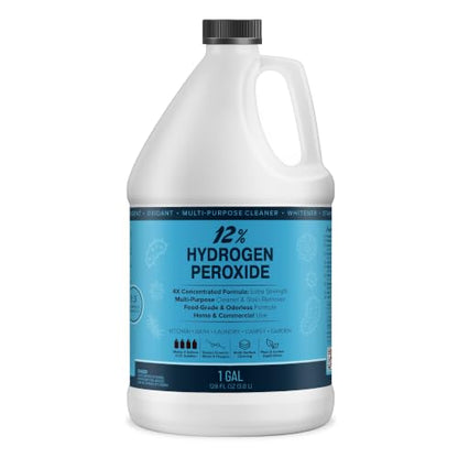MAXTITE 12% Hydrogen Peroxide Solution, 2-Pack 1 Gallon - Food-Grade H2O2 & Water - Versatile Multi-Surface Cleaner for Kitchen, Bath, Laundry, Commercial & Janitorial - 4X Concentrated - Made in USA - size: 128 Fl Oz (Pack of 2)