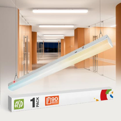 ASD 4ft LED Linear Strip Light Fixture, Emergency Battery Backup - color: White | Emergency, size: 4FT
