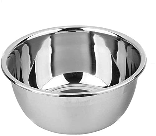 meleg otthon Stainless Steel Mixing Bowl, 5.8QT Salad Bowl, Metal Bowls, Stainless Steel Basin, Heavy Duty Deeper Edge Mirror Finish Dishwasher Safe Bowl (L)… - color: 11.3" diameter x 4.5"high
