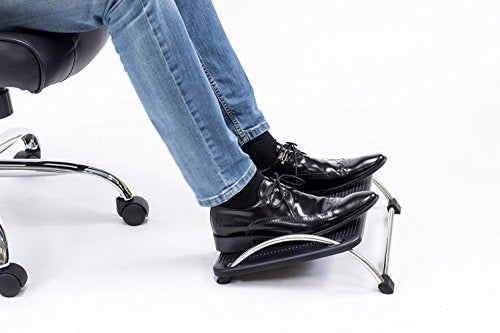 Mount-It! Foot Rest Under Desk, Chrome Legs, Rocking 15° Tilt & Bumps