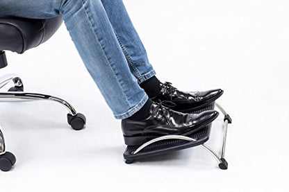 Mount-It! Foot Rest Under Desk, Chrome Legs, Rocking 15° Tilt & Bumps