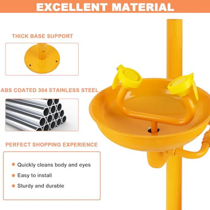 Eyewash Shower Station OSHA-Approved - Emergency Safety Eye Wash and Shower Combination Kit First Aid Eyewash Station