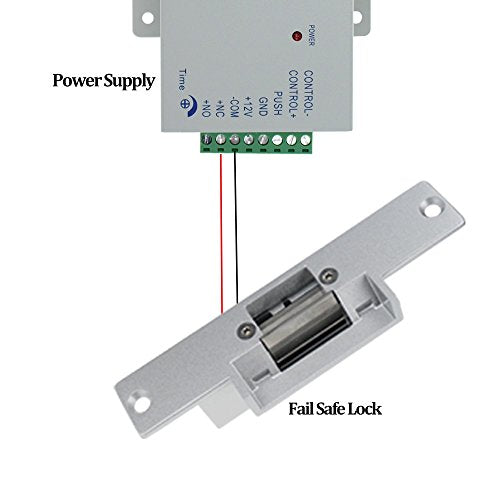LIBO Electric Strike Lock Electronic Mortise NC Mode Lock a Part Fail Safe for Access Control Wooden Metal Door - style: Indoor, keyless