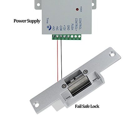 LIBO Electric Strike Lock Electronic Mortise NC Mode Lock a Part Fail Safe for Access Control Wooden Metal Door - style: Indoor, keyless