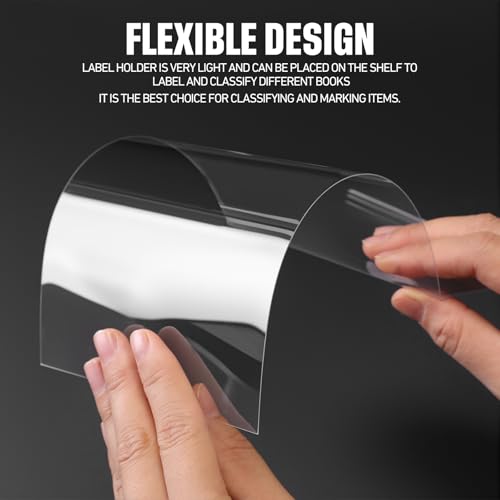 Containlol 15 Pcs Clear Plastic Shelf Label Holders, 5.1 x 3.2 Inch - size: 5.1 x 3.2 Inch