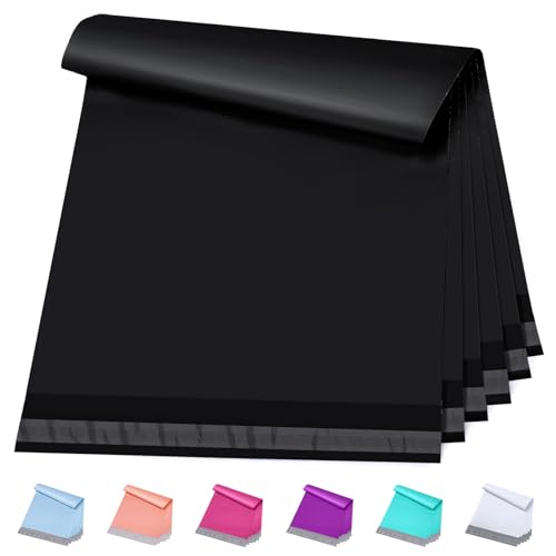 Metronic 25Pcs Poly Mailers 17.7x22 Inch Large Shipping Bags for Clothes - color: Black, size: 17.7x22 25PC
