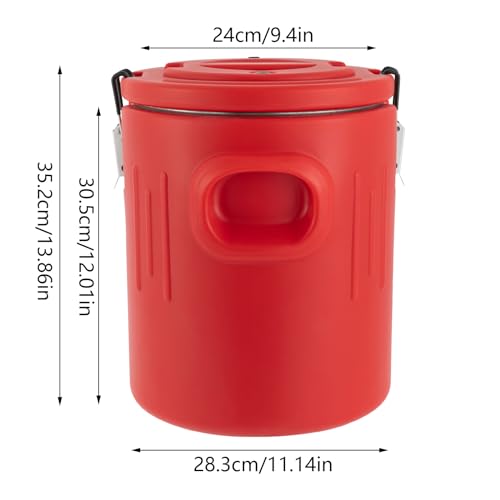 2Pcs Insulated Beverage Dispenser, 3.57Gal Stainless Steel Thermal Hot Cold Drink Beverage Dispenser, 24 Hours Portable Outdoors Water Cooler Jug for Coffee Milk Water Juice(No Spigot)
