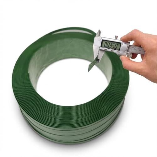 Polyester PET Strapping Roll 5/8" x 0.035" x 4000' – Heavy Duty Green Packaging Banding Strap, 1400 lbs Break Strength, UV & Water Resistant, Lightweight Poly Strapping Coil with 16" x 6" Core - size: 4000 FT Roll