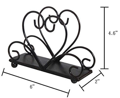 Metal Table Napkin Holder Freestanding Tissue Dispenser (Black) - color: Black