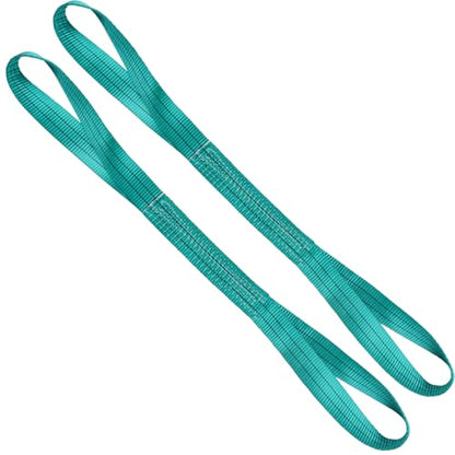 Lift Sling Straps,2" x 3' 2-Ply Heavy Duty Twist Eye Lift Slings - color: Green, size: 2" x 3' (2 pack)