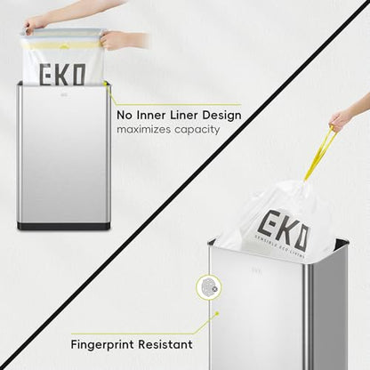 EKO Mirage X 80 Liter / 21.1 Gallons Motion Sensor Trash Can or Recycling Bin, Automatic Large Kitchen Trash Can Touchless, Stainless Steel - size: Mirage X 80 liter - Stainless Steel