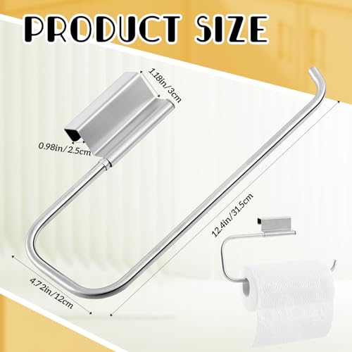 Yaocom 12.4 Inches Cabinet Door Paper Towel Holder, Silver - color: Silver