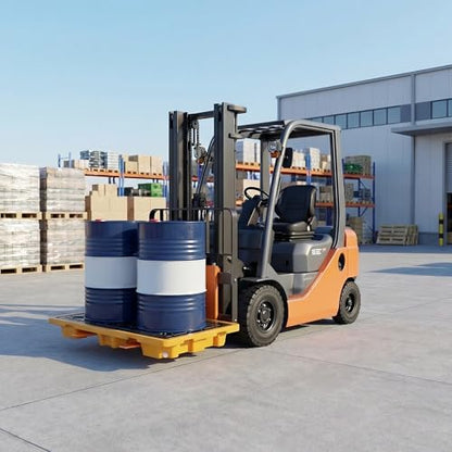 Spill Containment Pallet with Drain 26x14x4.7in 5.3Gal Capacity Spill Control for Countertop lab Chemical Containers Tabletop Garage Modular Nestable Easy (51x27x6in) - size: 51x27x6in