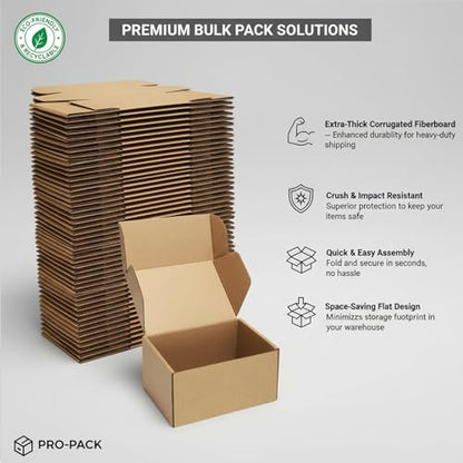 50 Pack Small Shipping Boxes 6x4x3'' Corrugated Small Cardboard Boxes for Shipping, Recyclable Packaging Boxes for Business, Mailer, Gift Packing, Crafts Packing, Jewelry Box, Brown