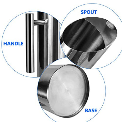 Stainless Steel Water Pitcher Carafe with Ice Guard 53 Ounces Capacity Chrome Plated Mirror Finish by MUGLIO - color: Silver, size: 53 Ounces