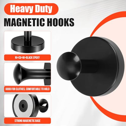 Neosmuk Magnetic Hooks Steel Tube Design for Cruise,80lb+ Black,4 Pack - color: Black, size: 4P