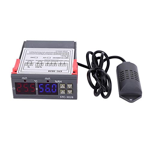 Digital Temperature Humidity Controller Meter with Integrated Sensor 12V 24V 110V 220V Voltage Display for Industrial Control Systems - size: 24V