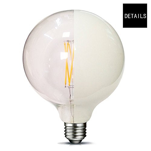 MRDENG Led Globe Light Bulbs Dimmable 60 Watt Replacement,Large G40(G125) 6-Watt(60-Watt Equivalent) LED Bulb,E26 Socket,Warm Light (5000K) Pack of 1 - color: 6w 5000k