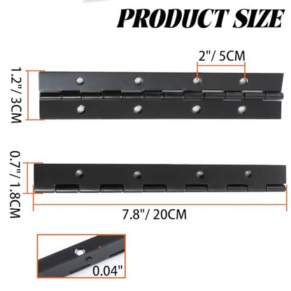 Hordion 6Pcs 8" Piano Hinge Heavy Duty Black Continuous Hinge 0.04" Thick