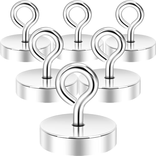 Neosmuk Magnetic Eye Bolt Hooks, 60lb Cruise Cabin Hooks, Silver 6 Pack - size: 80lb