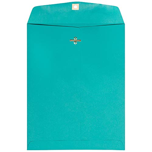 JAM PAPER 9 x 12 Colored Envelopes with Clasp Closure - Sea Blue Recycled - 25/Pack - color: Sea Blue, size: Pack of 25