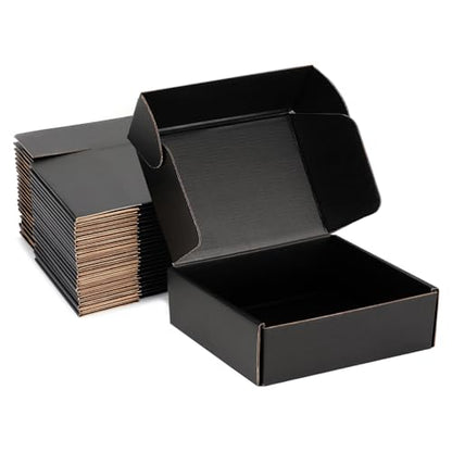 10x10x3 Black Shipping Boxes for Small Business, Packing, 25 Pack - color: Black, size: 10x10x3 Inch