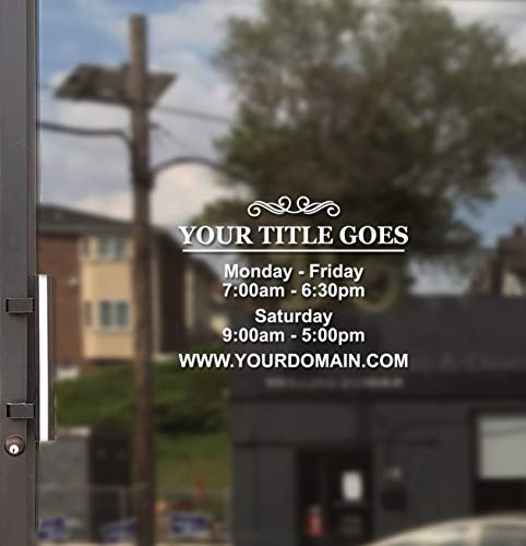 Business Hours Sign for Window - Free Squeegee - Easy Install Manual (Classic - Landscape) - color: Classic - Landscape