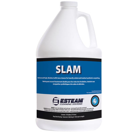 ESTEAM Slam Traffic Lane Cleaner, Concentrated Advanced High Alkaline Traffic Lane Cleaner for Heavily Soiled and Trashed Synthetic and Polyester Carpeting, Carpet Cleaning Pre-Spray, 1 Gallon