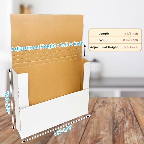 50 Pcs Letter Size Corrugated Mailer, 11x8x2'', Easy-Fold,book Shipping Box - size: 11.125x8.625x2"