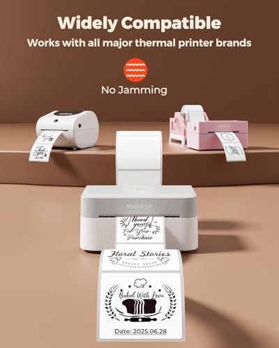MUNBYN 3x3 Thermal Labels, 500 Sheets/Roll, White - color: White, size: 3x3"