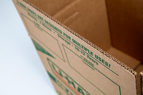 11-Piece U-Haul Small Heavy-Duty Double Wall Moving & Shipping Boxes - Pack of 10 Boxes with Handles - 16-3/8” x 12-5/8” x 12-5/8” (L x W x H) - 1 Bonus Roll of Packing Tape