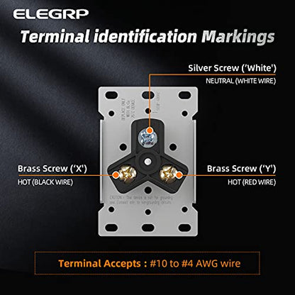 ELEGRP 30 Amps 3 Prong Dryer Outlet, 125/250V Flush Mounting Power Outlet, NEMA 10-30R Receptacle, Straight Blade Dryer Outlet, Non-Grounding, 3 Pole 3 Wire, UL Listed, 1 Pack - style: NEMA 10-30R Outlet