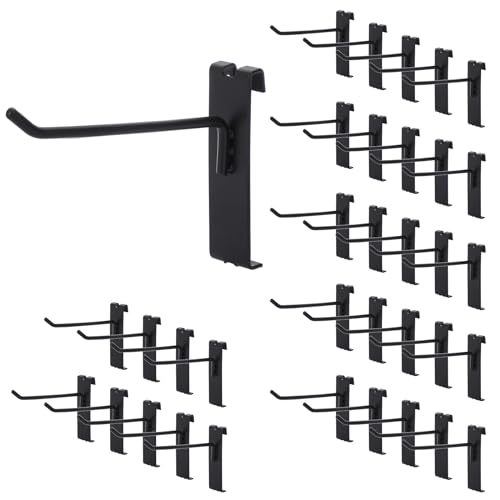 Sumnacon Grid Wall Hooks-35 Pcs Display Hooks for Gridwall Panel,4 Inch Sturdy Gridwall Display Hooks,Black Metal Grid Wall Hangers for Home Shop Retail Store Craft Show - size: 4 Inch