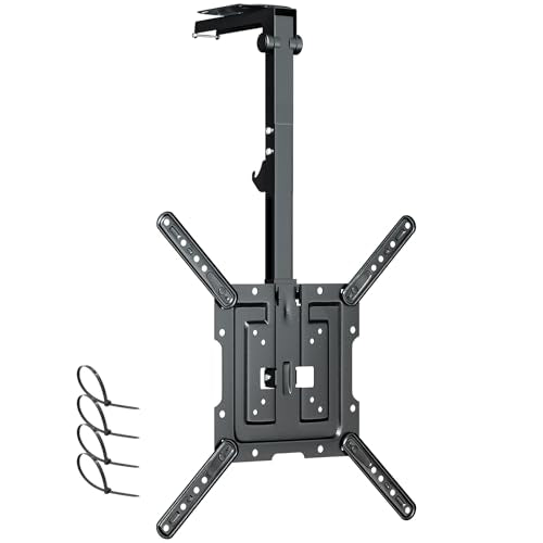 Ceiling TV Mount Flip Down for 23-55'' TV, Manual Drop Down TV Mount