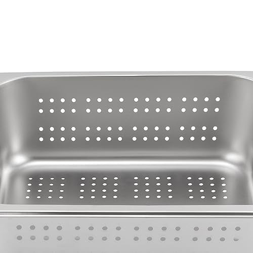 DYNAMI 1/2 Size Hotel Pan with Lid, 4" Perforate Pan+6" Steam Table Pan