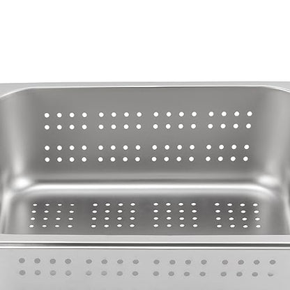 DYNAMI 1/2 Size Hotel Pan with Lid, 4" Perforate Pan+6" Steam Table Pan