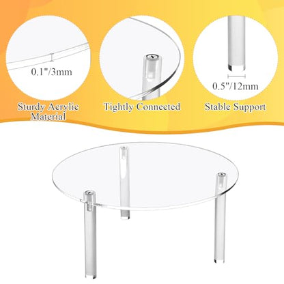 4 Pcs Drink Dispenser Stand, 7.9" Acrylic Water Dispenser And Beverage Dispenser Stand, Clear Acrylic Stands, Pitcher Stand Base for Parties and Events, Cake Stand, Plant Stands