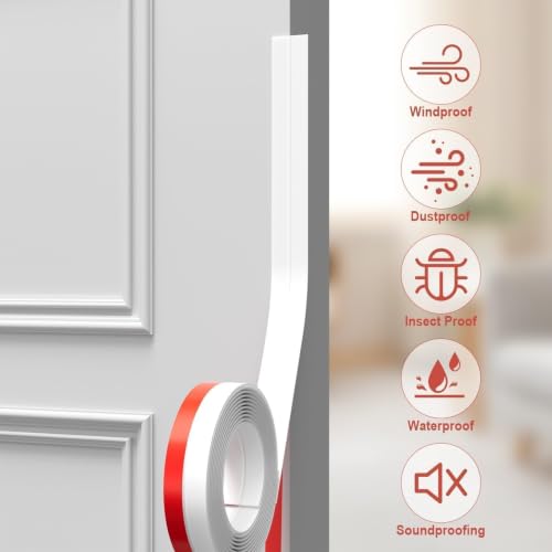 Weather Stripping, 2 in x 20 ft White Silicone Door Seal Strip - color: White, size: 2 Inch x 20 Feet